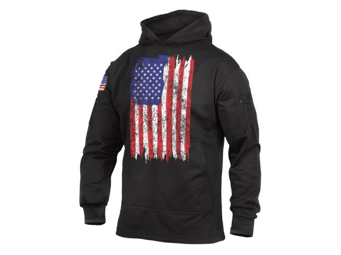 Mikina CONCEALED CARRY s kapucí US vlajka BAREVNÁ (velikost 3XL)