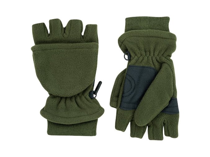 Rukavice fleece SHOOTERS kombi s výstuží ZELENÉ (velikost M)