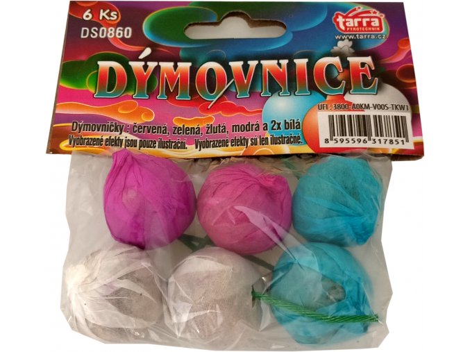 Pyrotechnika Dýmovničky Color Ball 6ks