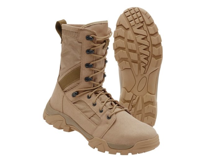 Boty taktické DEFENSE vysoké CAMEL PÍSKOVÉ (velikost 39)
