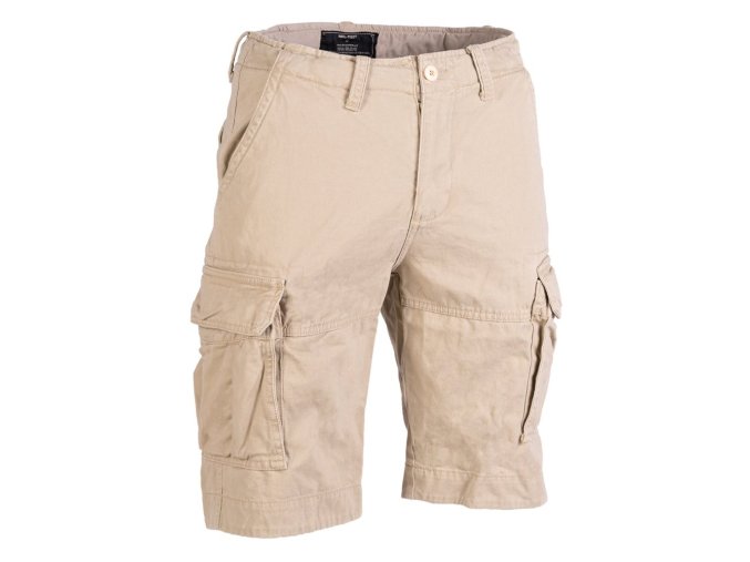 Kraťasy VINTAGE bavlněné předeprané KHAKI (velikost 3XL)