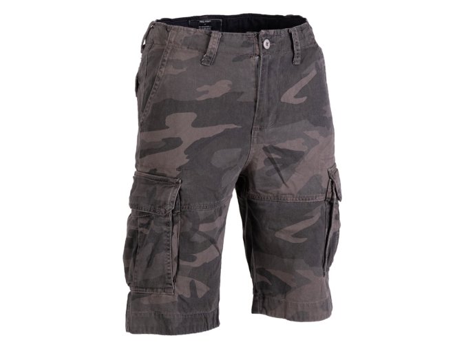 Kraťasy VINTAGE bavlněné předeprané DARK CAMO (velikost 3XL)