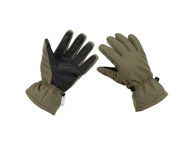 Rukavice prstové zimní SOFTSHELL 3M™ Thinsulate™ ZELENÉ (velikost L)