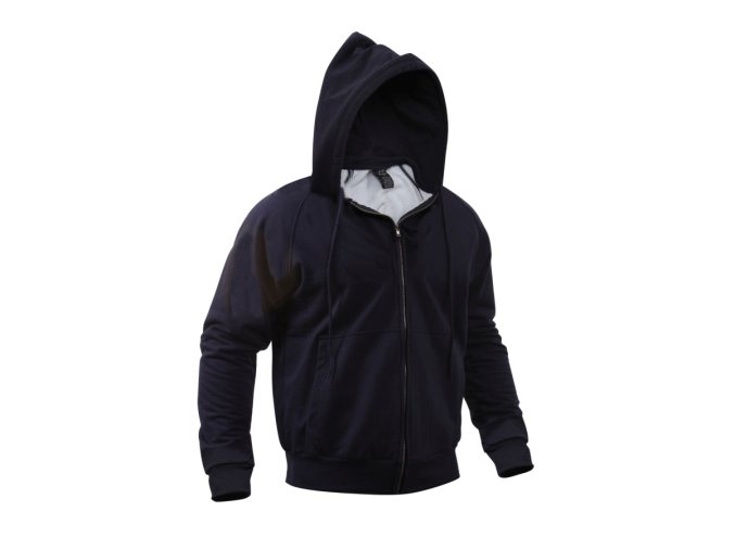 Mikina s kapucí THERMAL na zip NÁMOŘNICKÁ MODRÁ (velikost 3XL)