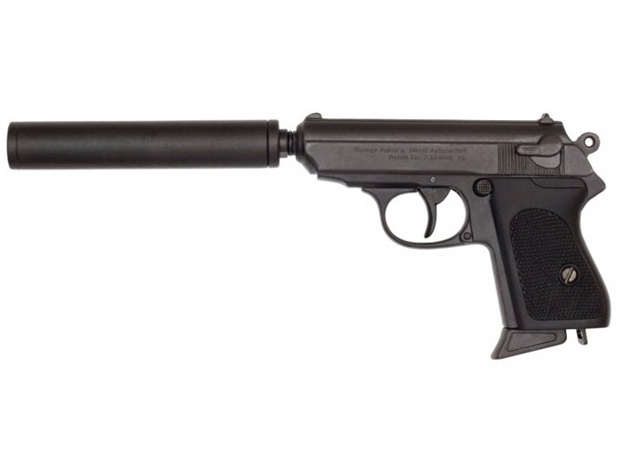 Replika pistole Walther PPK s tlumičem