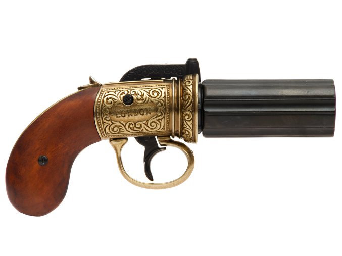 Replika revolver Pepper-Box, Anglie 1840