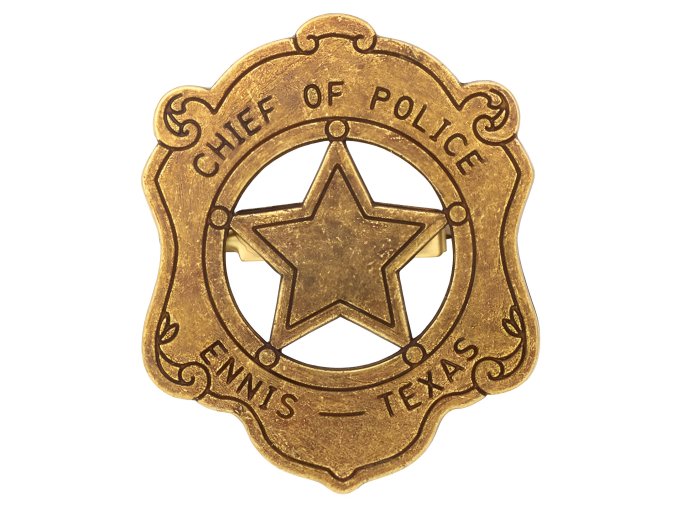 Replika odznak, hvězda Chief of Police Ennis Texas