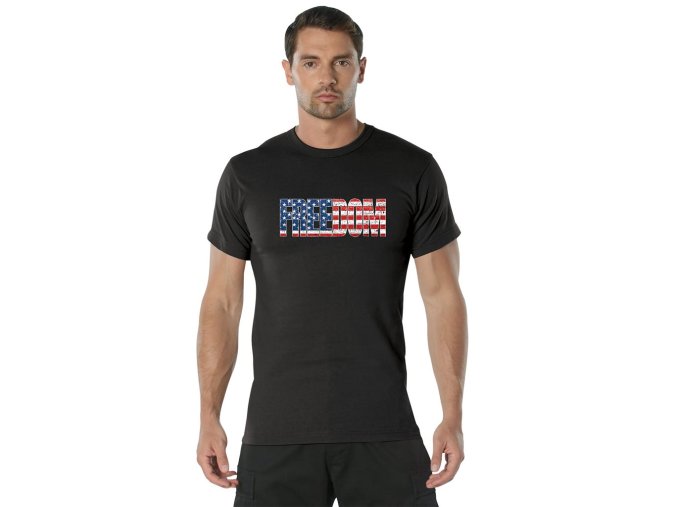 Triko FREEDOM US vlajka ČERNÉ (velikost 3XL)