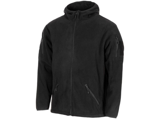 Mikina FLEECE na zip s kapucí TACTICAL ČERNÁ (velikost 3XL)