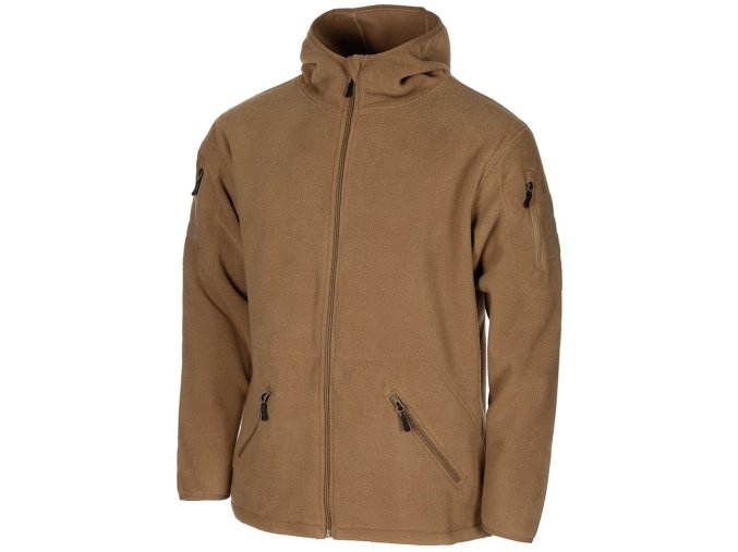 Mikina FLEECE na zip s kapucí TACTICAL COYOTE (velikost 3XL)