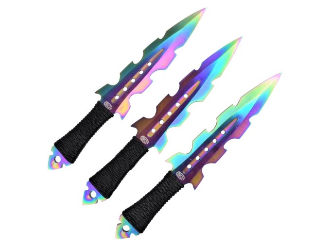 Nůž SCK Rainbow Fly, vrhací set 3ks