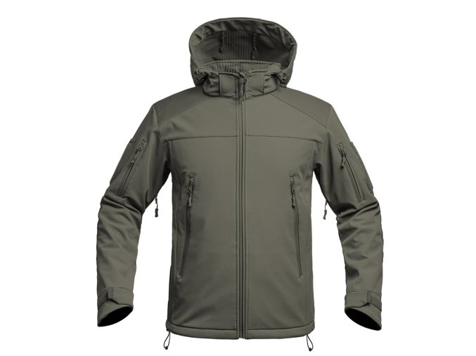 Bunda FIGHTER V2 softshell s kapucí ZELENÁ (velikost 3XL)