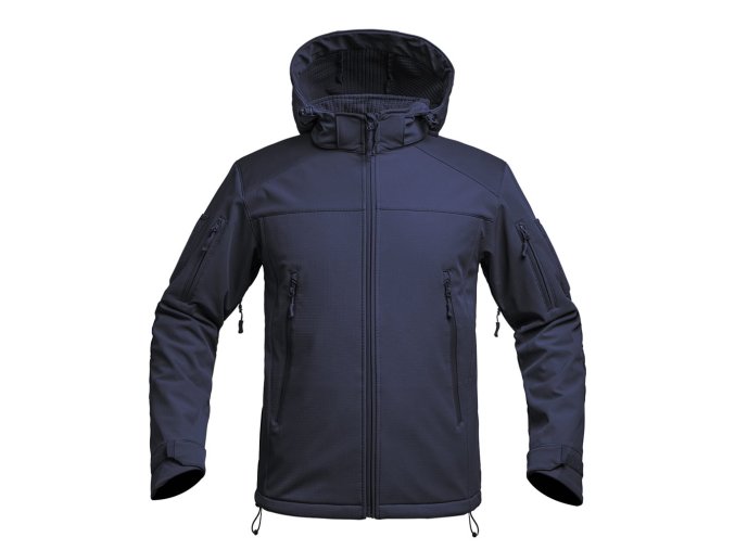 Bunda FIGHTER V2 softshell s kapucí MODRÁ (velikost 3XL)