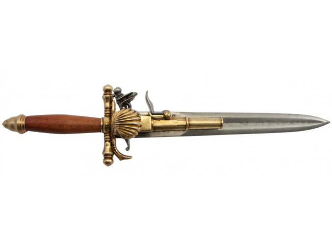 Replika dýky s křesadlovou pistolí, Francie 18.stol.