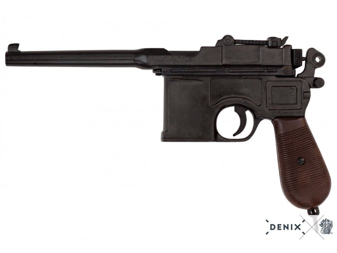 Replika pistole Mauser C96, dark wood, Německo 1896