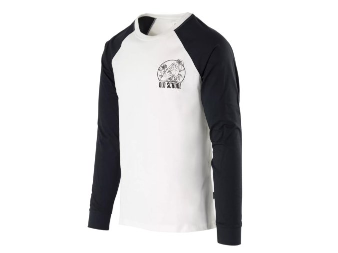 Triko OLD SCHOOL s dlouhým rukávem BÍLO/ČERNÉ (velikost 3XL)