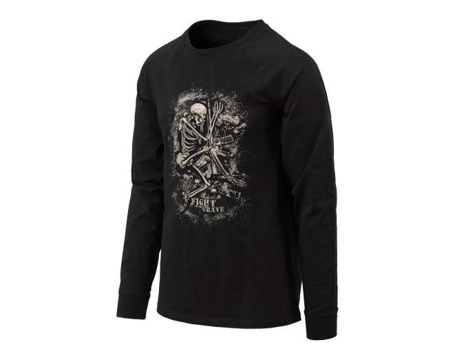 Triko FIGHT TO THE GRAVE s dlouhým rukávem ČERNÉ (velikost 3XL)
