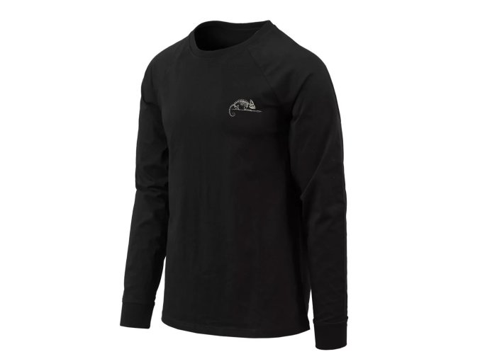Triko HELIKON-TEX LOGO s dlouhým rukávem ČERNÉ (velikost 3XL)