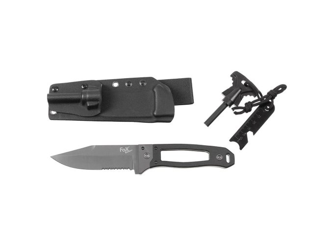 Nůž s pevnou čepelí SCORPION G10 včetně pouzdra a křesadla