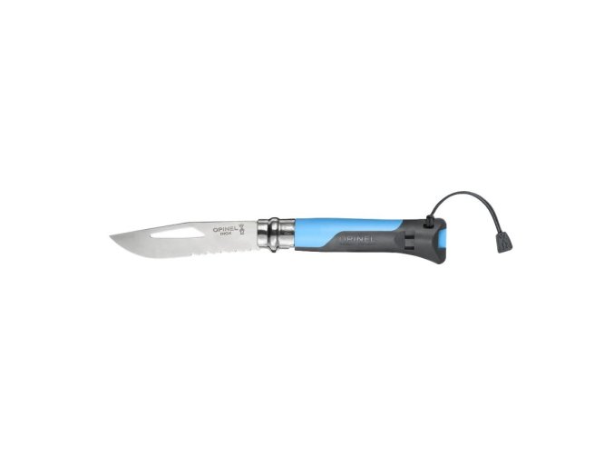 Nůž VRI INOX No.08 OUTDOOR kombinované ostří MODRÝ