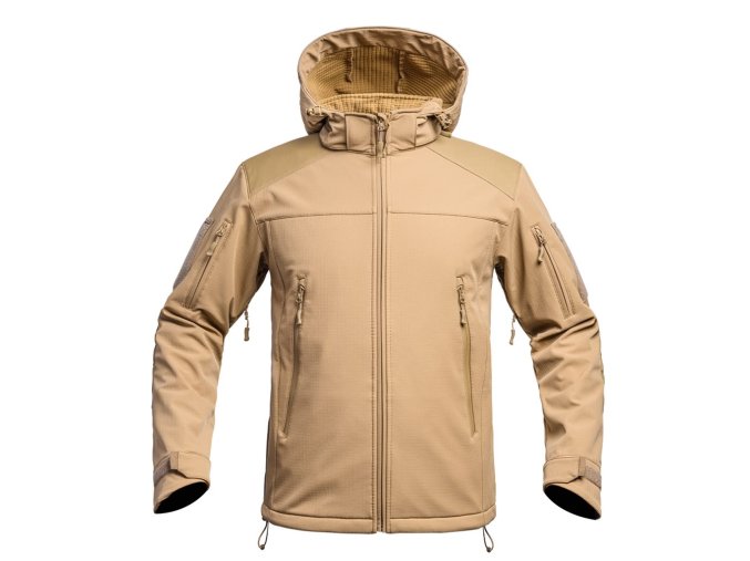 Bunda FIGHTER V2 softshell s kapucí TAN
