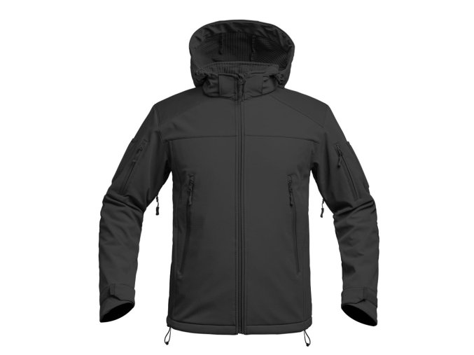 Bunda FIGHTER V2 softshell s kapucí ČERNÁ