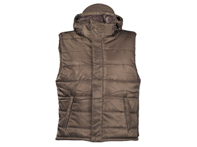 Vesta prošívaná zateplená s kapucí ZELENÁ