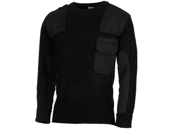 Svetr BW s náprsní kapsou ACRYL ČERNÝ