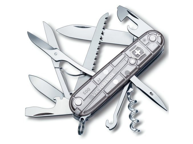 Nůž kapesní HUNTSMAN 91mm STŘÍBRNÝ transparentní