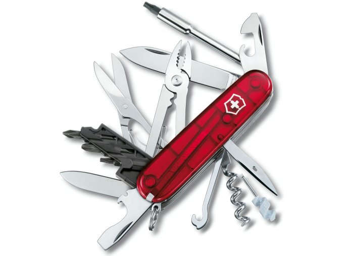 Nůž kapesní CYBERTOOL 34 91mm ČERVENÝ transparentní