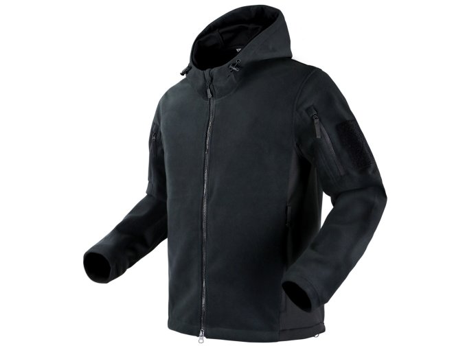 Bunda MERIDIAN FLEECE na zip ČERNÁ