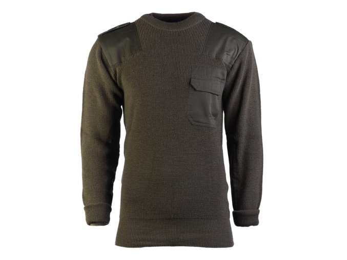 Svetr BW vlněný s kapsou ZELENÝ