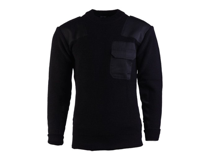 Svetr BW vlněný VLNA s kapsou ČERNÝ