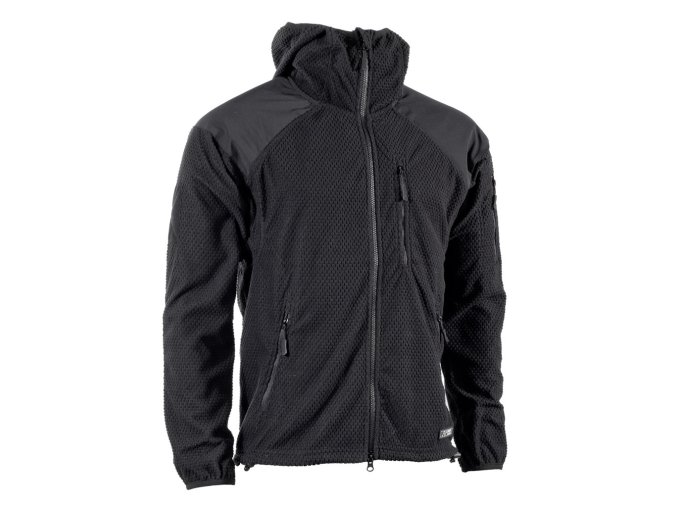 Mikina zip s kapucí fleece DELTA ČERNÁ
