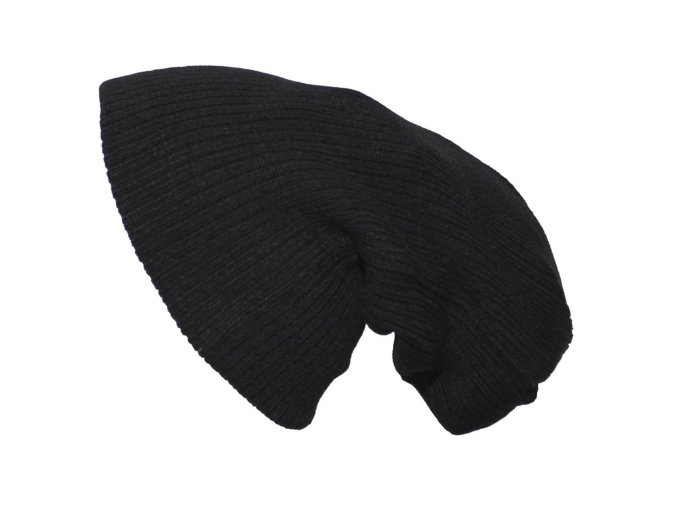 Čepice pletená BEANIE extra dlouhá ČERNÁ