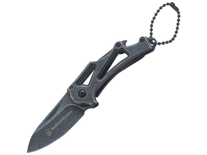 Nůž zavírací KEYCHAIN hladké ostří ČERNÝ