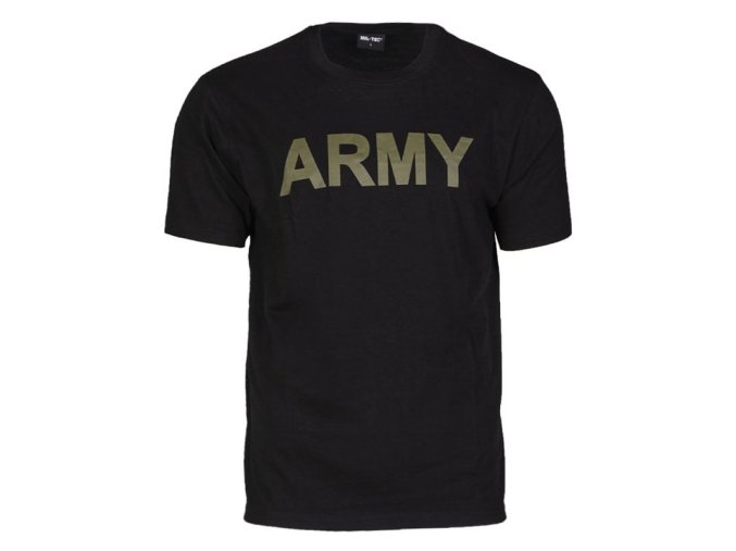 Triko krátký rukáv s nápisem ARMY ČERNÉ