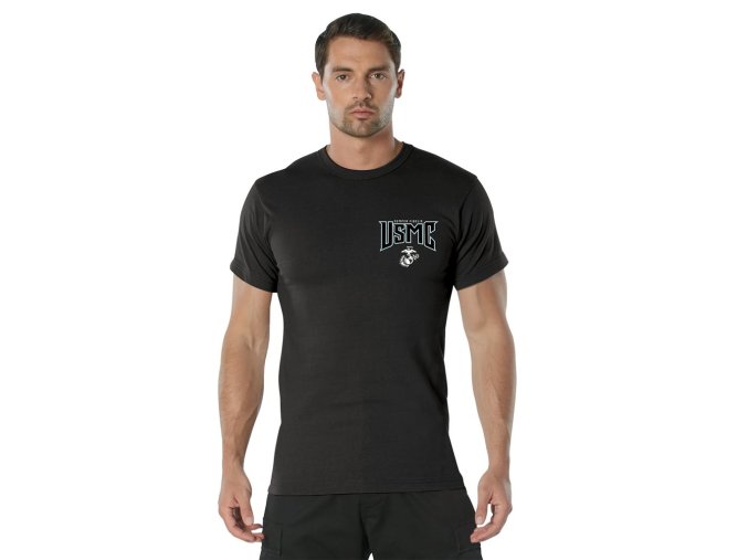 Triko USMC FIRST TO FIGHT ČERNÉ