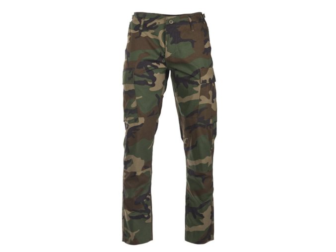 Kalhoty US BDU SLIM FIT polní rip-stop WOODLAND