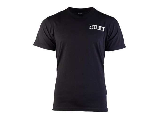 Triko krátký rukáv s 2 nápisy 'SECURITY' ČERNÉ