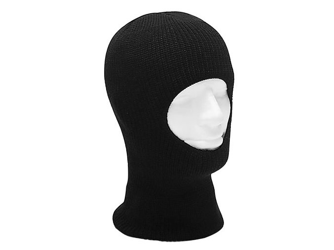 Kukla BALACLAVA pletená s jedním otvorem ČERNÁ