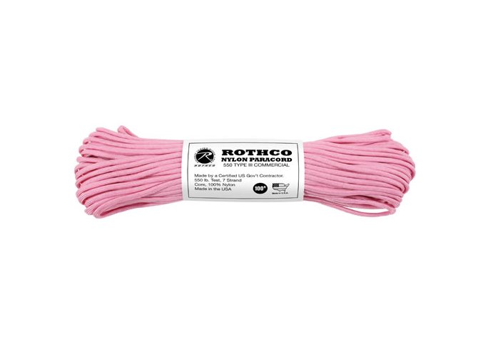 Šňůra PARACORD nylon 550LB ø 4 mm / 30 m RŮŽOVÁ