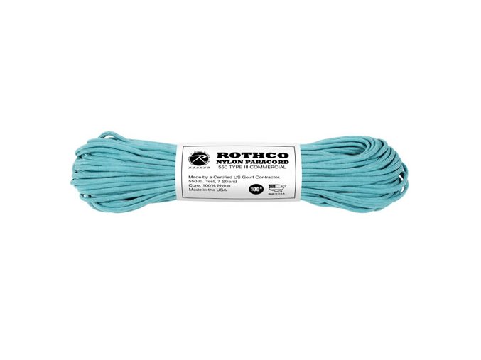 Šňůra PARACORD nylon 550LB ø 4 mm / 30 m TYRKYSOVÁ