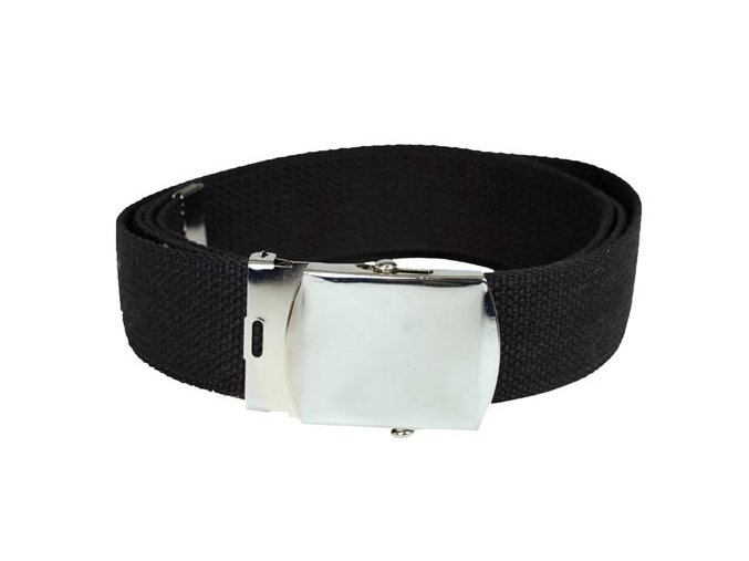 Opasek US šířka 38mm kalhotový se stříbrnou sponou ČERNÝ