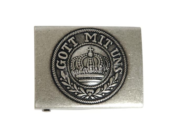 Přezka na opasek "GOTT MITT UNS" PRUSKÁ ŠEDÁ