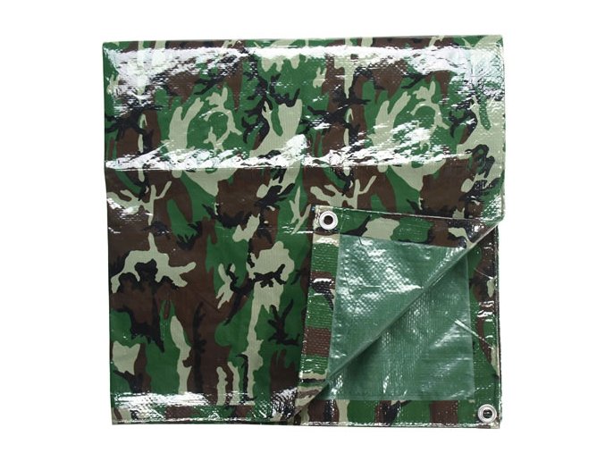 Plachta maskovaná ABDECK z folie PE vel.4x5m WOODLAND