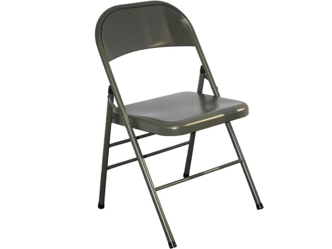 Židle plechová US model skládací ZELENÁ