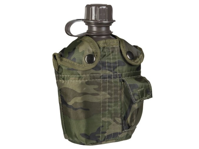 Láhev polní US IMPORT 1l s obalem WOODLAND