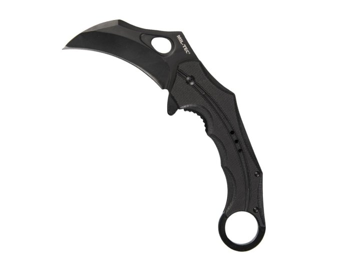Nůž zavírací G10 KARAMBIT hladké ostří ČERNÝ
