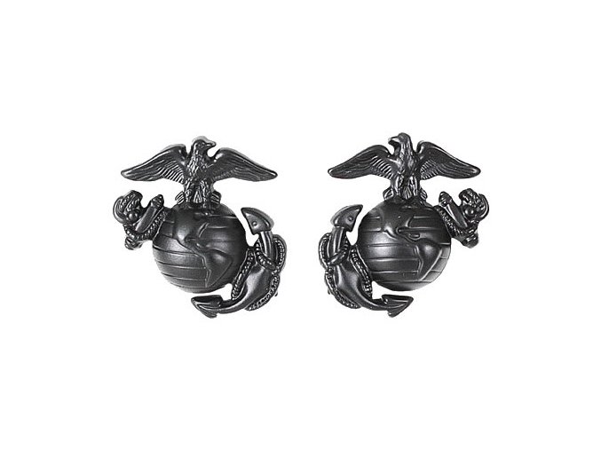 Odznak SUBDUED MARINE CORP GLOBE & ANCHOR ČERNÝ